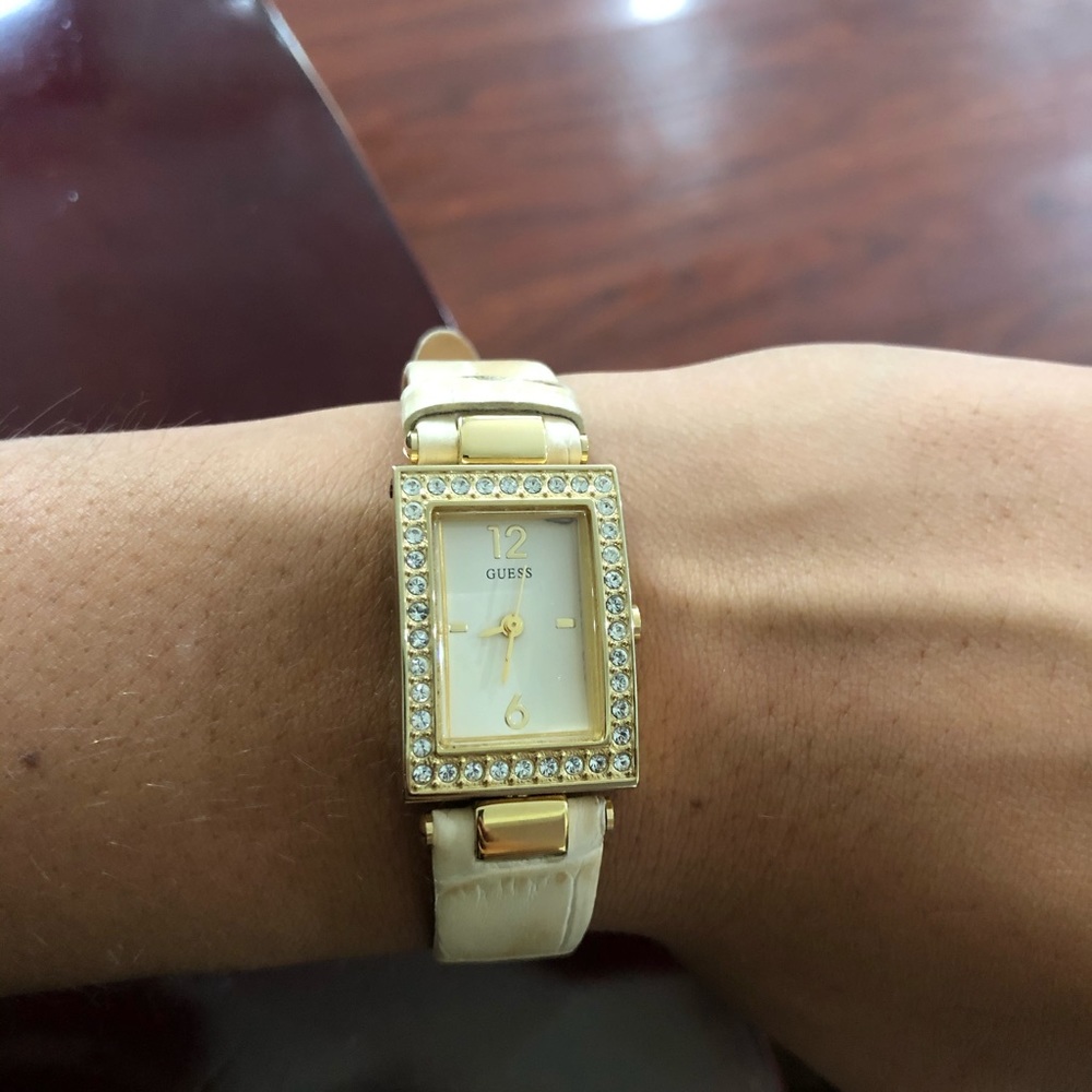 guess leather watch